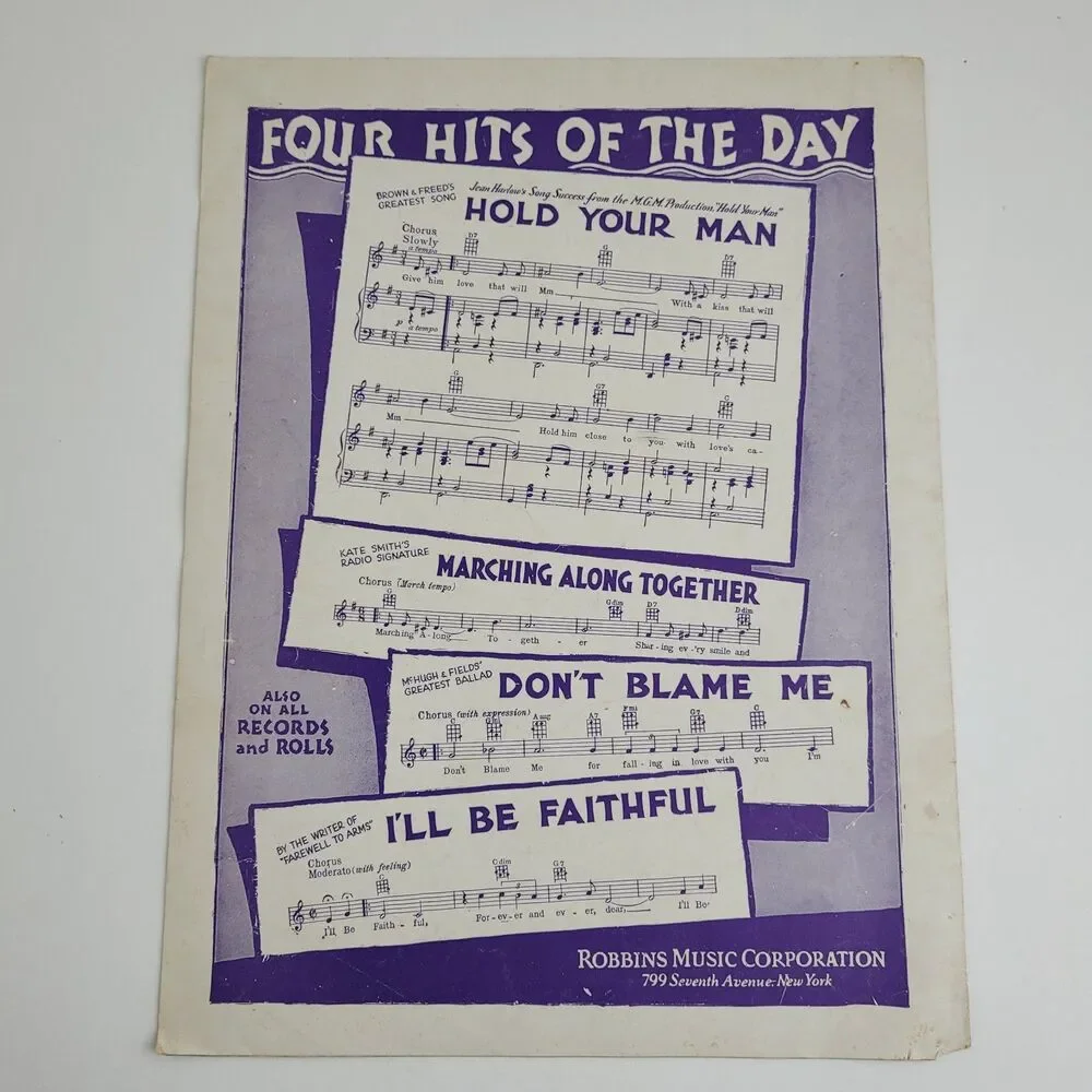 DINNER AT EIGHT sheet music 1933 Fields / McHugh Jean Harlow John Barrymore #SM4